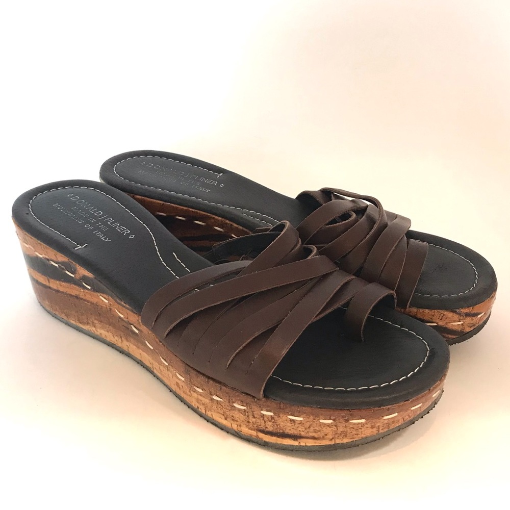 Donald J Pliner Brown Strappy Wedges (9M)